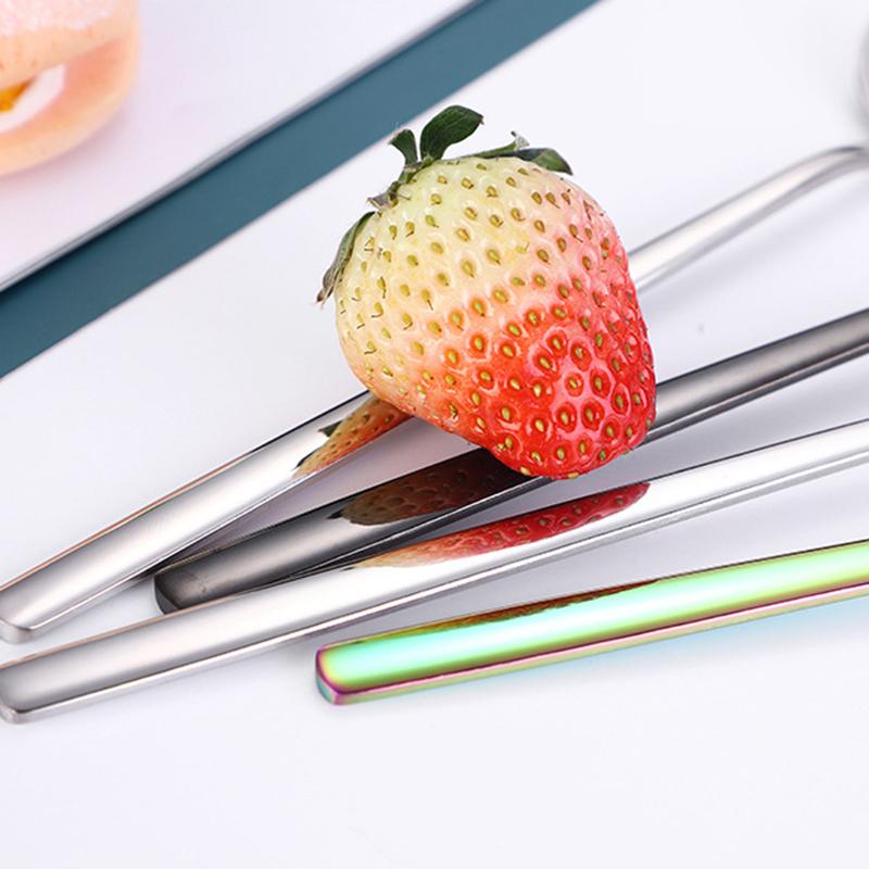 Flatware Dinnerware Travel 5pcs Camping Cutlery Set Fork Spoon Chopsticks Straw With Portable Case Stainless Steel Tableware Set