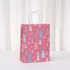 12/30pcs Pink Christmas Paper Tote Bags Thank You Gift Bags for Party Favors Retail Packaging