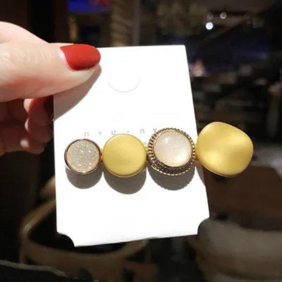 

Fashion Korea Rhinestones Hair Clips for Girls Hairpins Geometric Round Barrette Hair Clips for Women Barrette Hair Accessories