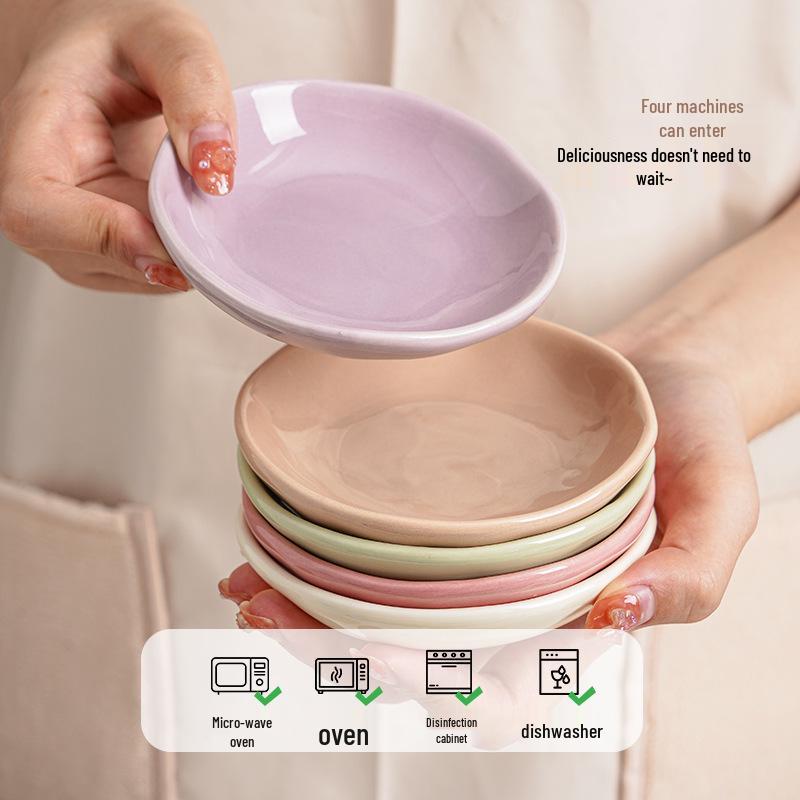 4-Inch Ceramic Appetizer and Dipping Dish – Hand-Pinched Texture, Macaron Color