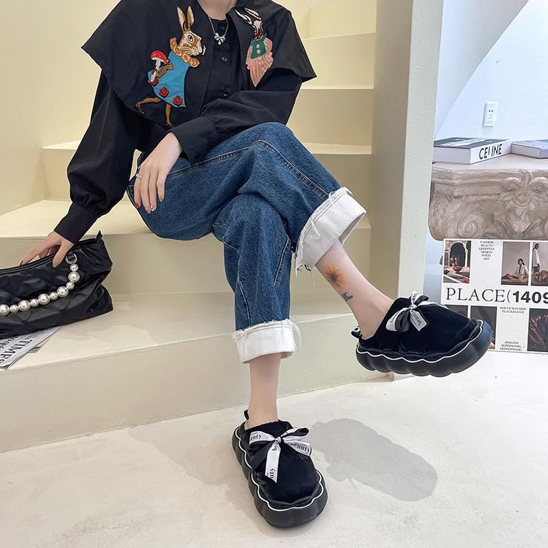 Women's Winter Cotton Slippers with Thick EVA Sole - Soft, Warm, and Versatile for Indoor and Outdoor Use