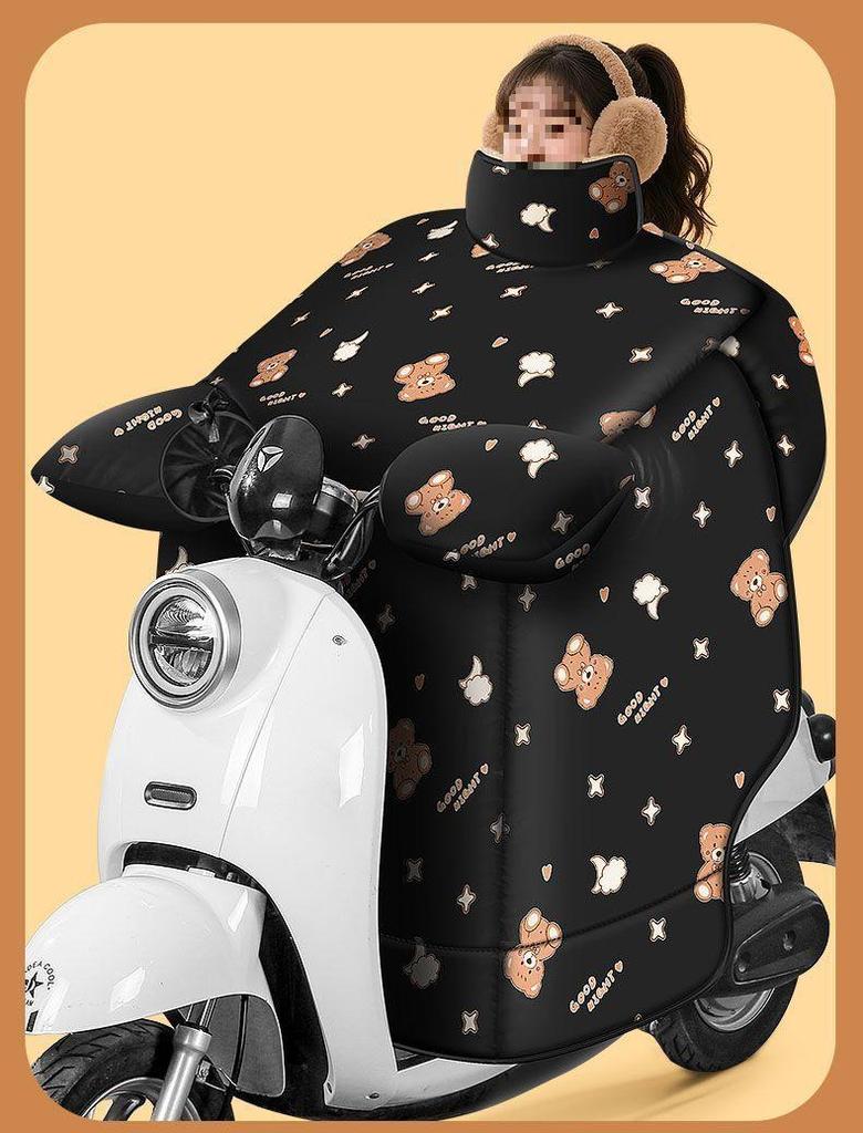 Winter Winddichte Fleecegefütterte Elektrofahrzeug-Windschutzscheibenabdeckung mit Vergrößerten Kniepolstern