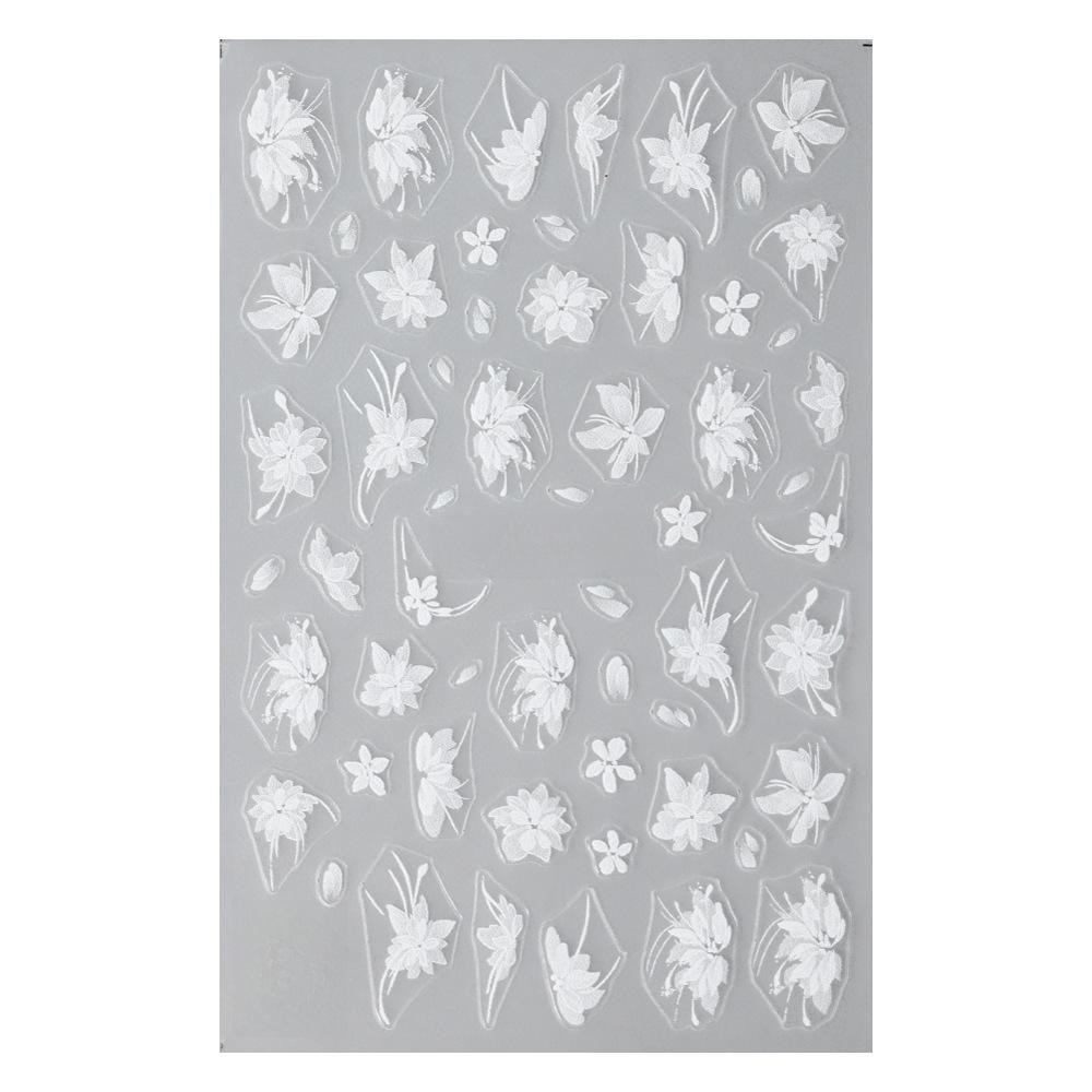 Elegant Hand-Painted Magnolia Snowflake Nail Stickers - Durable, Thin, and Stylish 5-Petal Flower Design