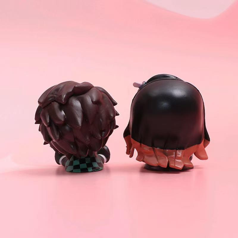 Demon Slayer Anime Figure Cute Tanjirou Nezuko Figurine Kawaii Zenitsu Inosuke Desktop Ornament Comic Toys For Birthday Gift