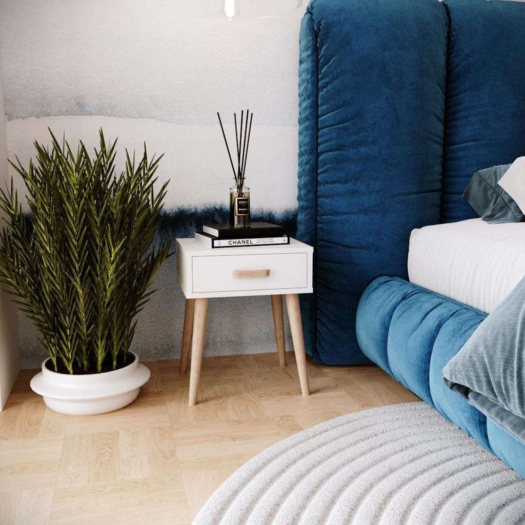 Luna bedside cabinet white, bedside table