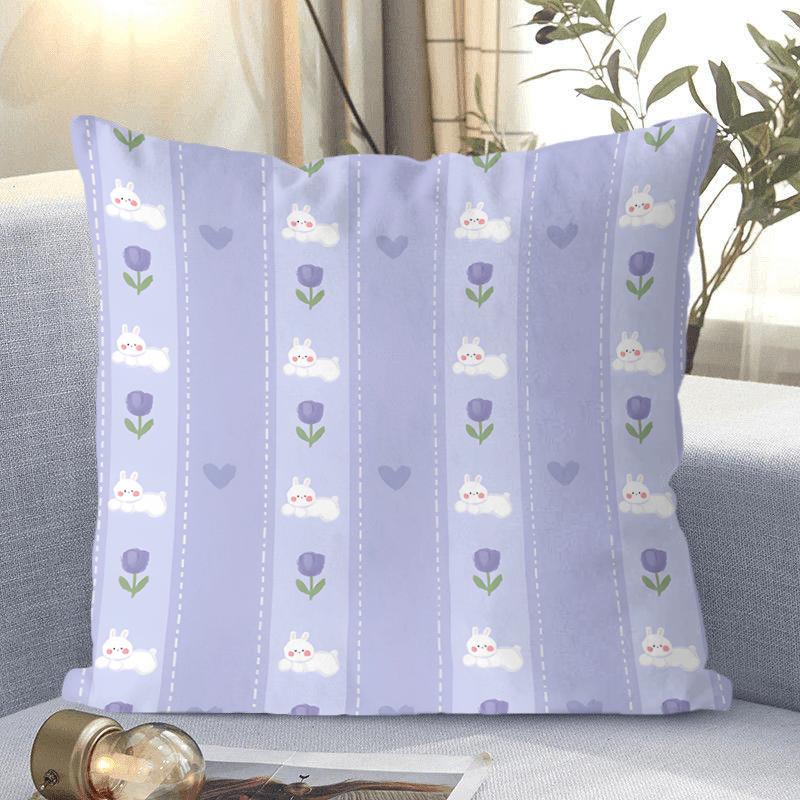 Ins Style Small Fresh Flower Pattern Decorative Pillowcase Living Room Bedroom Square Cushion Pillowcase