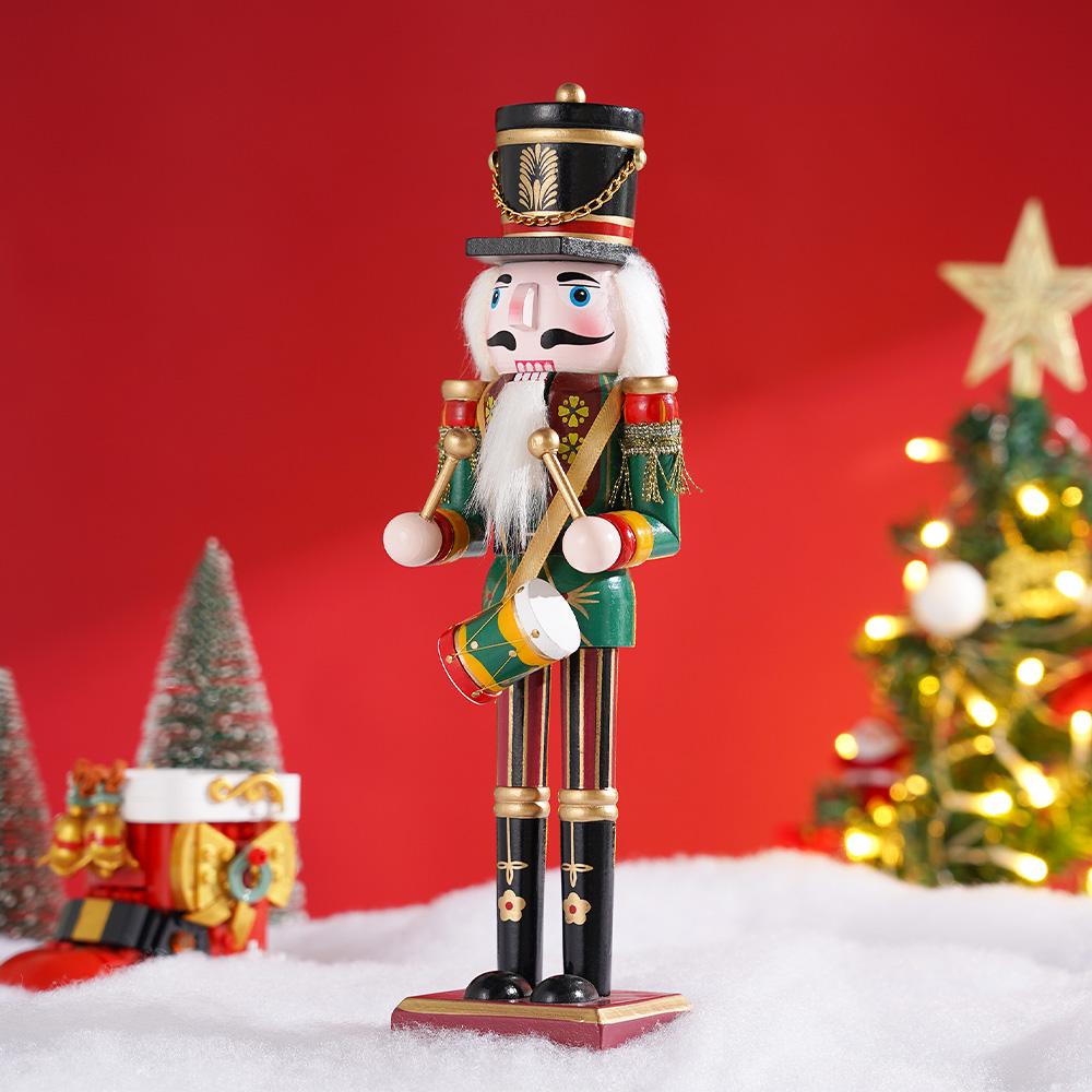 

30CM Wooden Nutcracker Christmas Decorations Soldier Figures Handmade Dolls Toys Home Office Table Decorations Gifts Friends