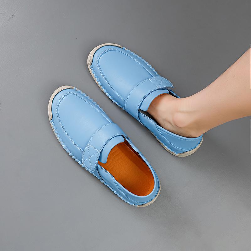 Women's Loafers Summer Pink Moccasins Casual Wide Head Purple Walking Shoes Plus Size