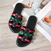Fashion Women's Slippers 2025new Trendy Color Matching PU Leather Summer Selling Beach Open-toe Slippers Outdoor Non-slip Flat Flip-flop
