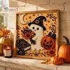 Pumpkin Wall Art Ghost Faux Pearl Kit, Halloween Painting DIY Autumn Home Decor 3D Spooky Skull Craft Kit for Adults Beginners, Fall Handmade