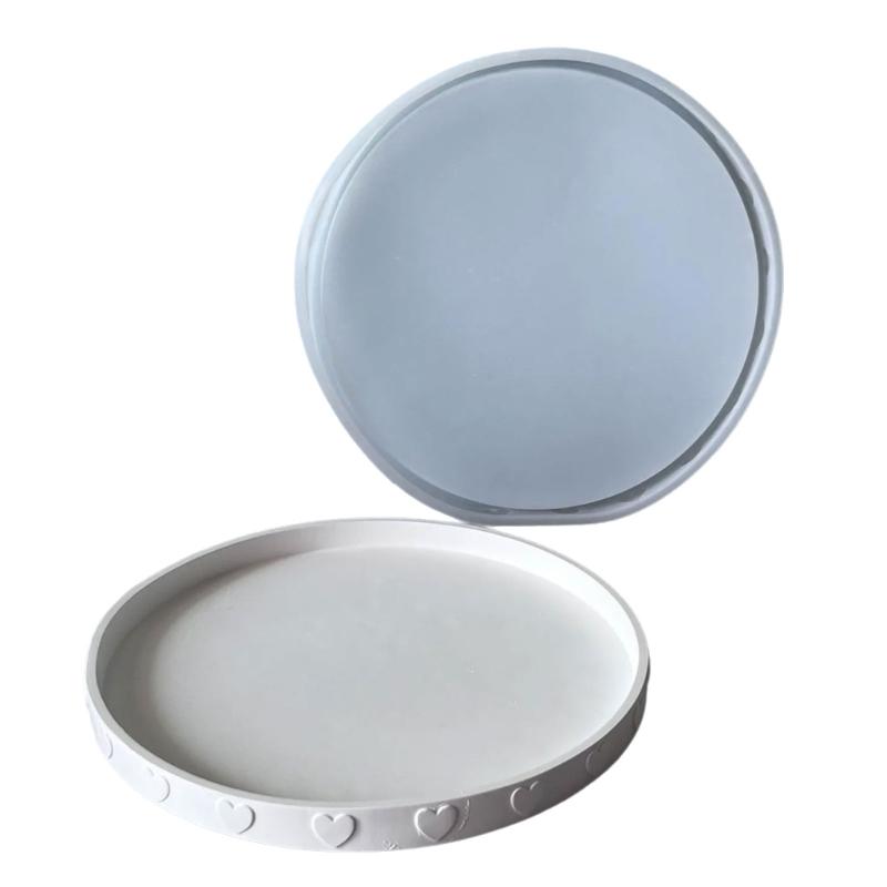 Resin Tray Mold Jewelry Tray Mold Silicone Coasters Mold Round Epoxy Mold for Casting Dish Storage Home Decors Art Craft