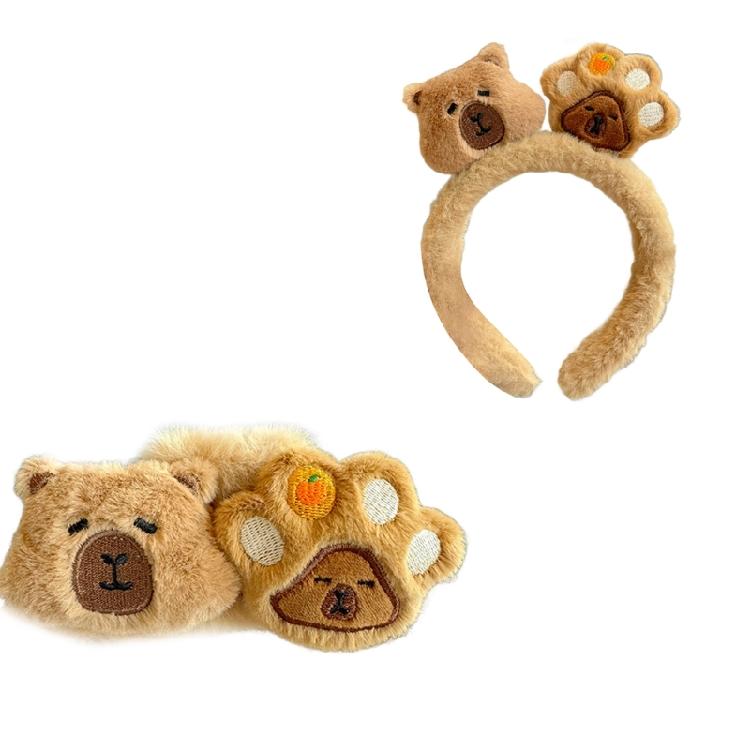 Stylish Anime Capybara Hair Hoop Eye-catching Headpiece Hair Claw Headwear for Stage Halloween Cosplay Role Play