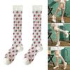 Crystal Glass Silk See Through Long Socks for Women Elegant Sweet Strawberry Pattern Ultrathin Knee Highs Stockings