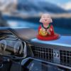 Monk Dashboard Ornament Car Ornaments Dashboard Ornament Solar Powered Buddha Statue Nodding Little Monk Collectible Figurines
