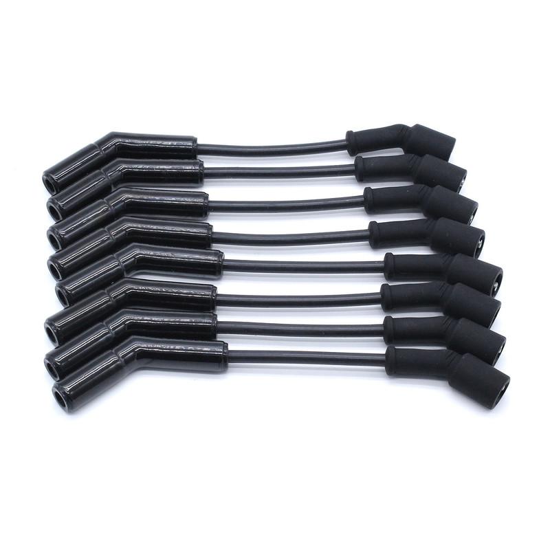 Ceramic Black 500 Ohms/ft High Performance Spark Plug Wire Set 9070CK Extreme 9000 8mm 135° For Car Replacement for 05-11 GM LS