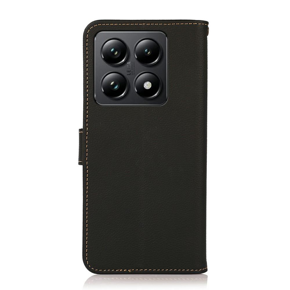 KHAZNEH Pouzdro pro Xiaomi 14T Pravá hovězí kůže Peněženka Kryt na telefon