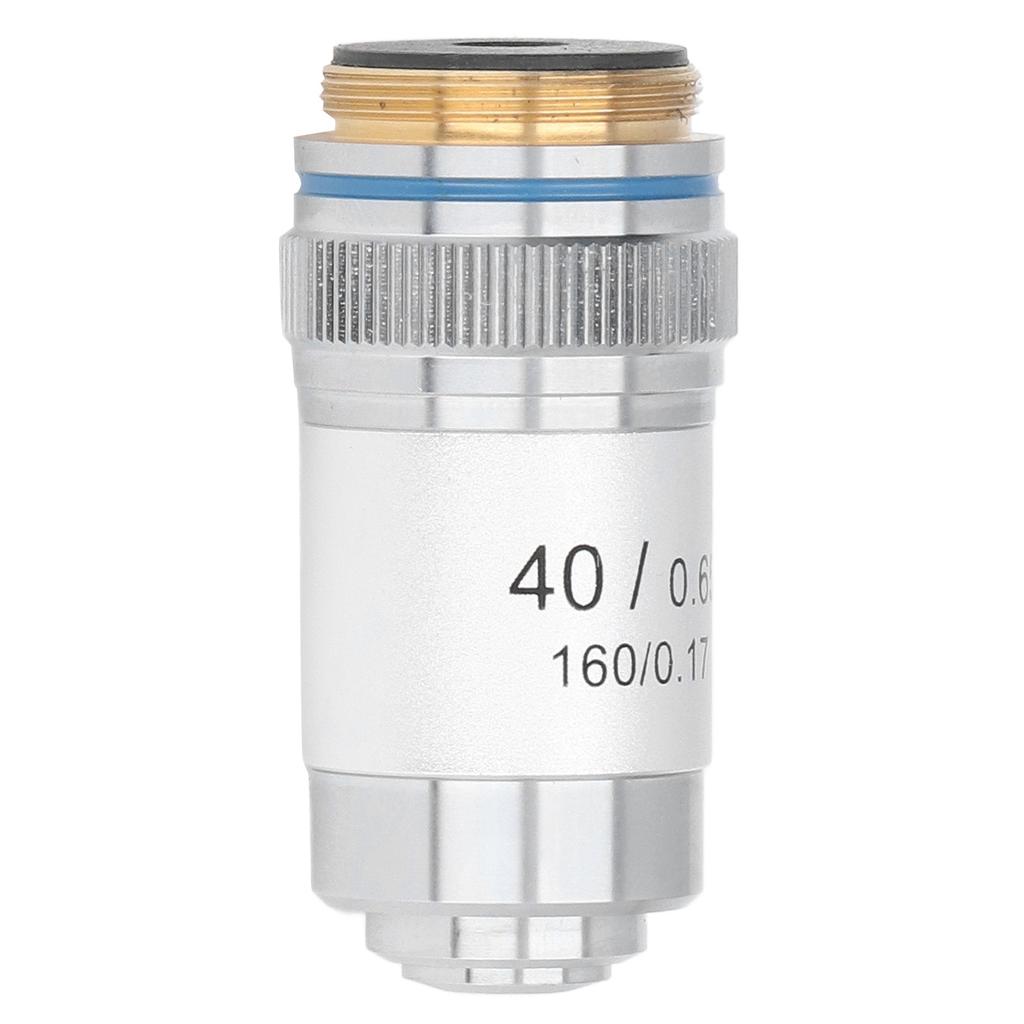 Achromatic Microscope Objective 40X High Magnification 20.2mm Interface Standard RMS Silver