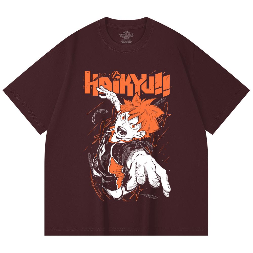 

230 Gsm 100% Cotton Haikyu V1 Hinata Print Unisex Heavy Cotton T Shirt 2XL