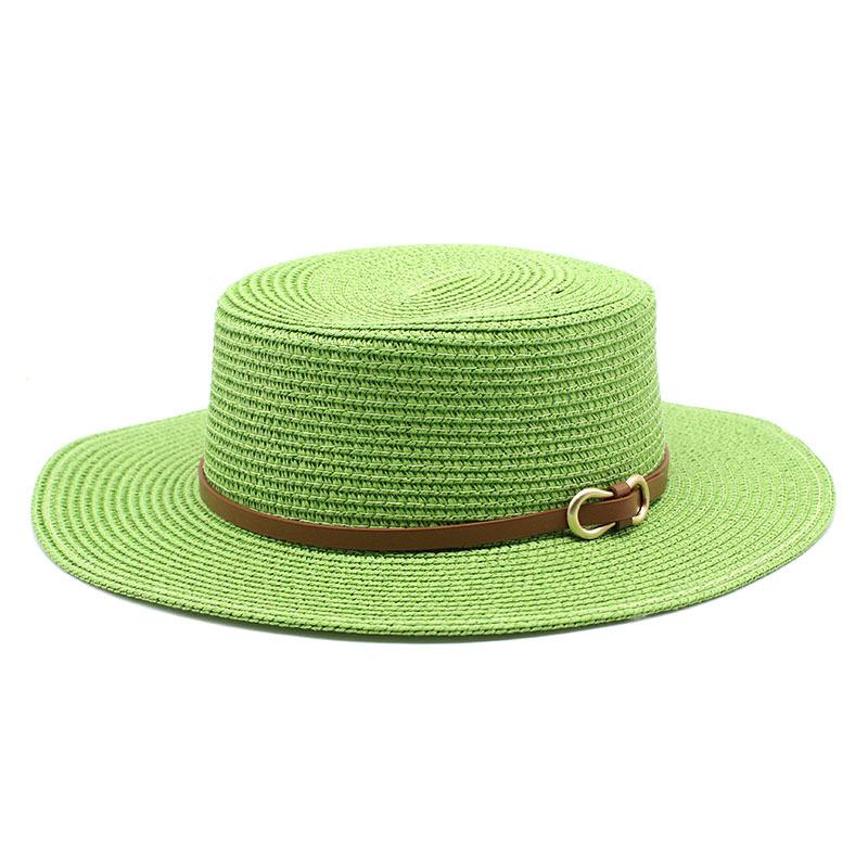 Spring And Summer Straw Hat Women'S Summer Flat Top Top Top Hat Seaside Vacation Beach Hat Internet Celebrity Straw Hat Sun Hat
