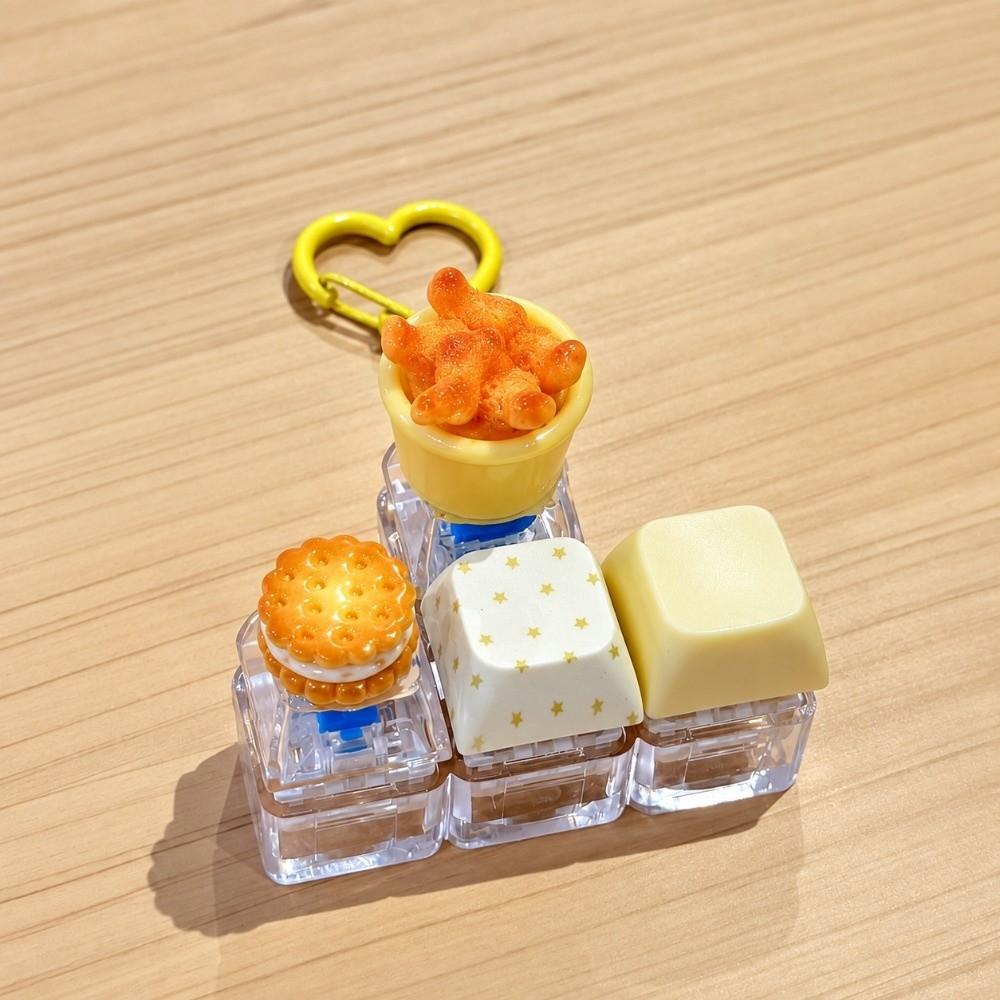 Simulated Keyboard Fidget Keychain Mini Keyboard Button Bag Pendant Bread Keycap Bag Charms Gifts
