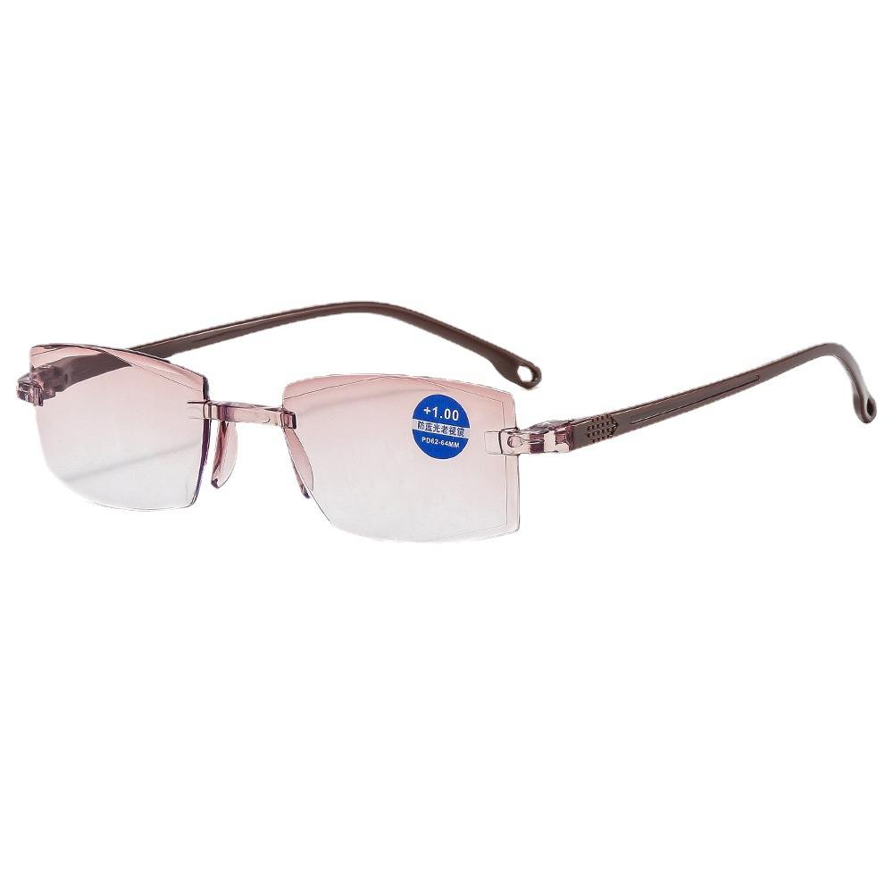 2 Pair New Men Women Rimless Reading Glasses Anti Blue Light Bifocal Far Near Magnification Eyewear Presbyopic Glasses +150 +200