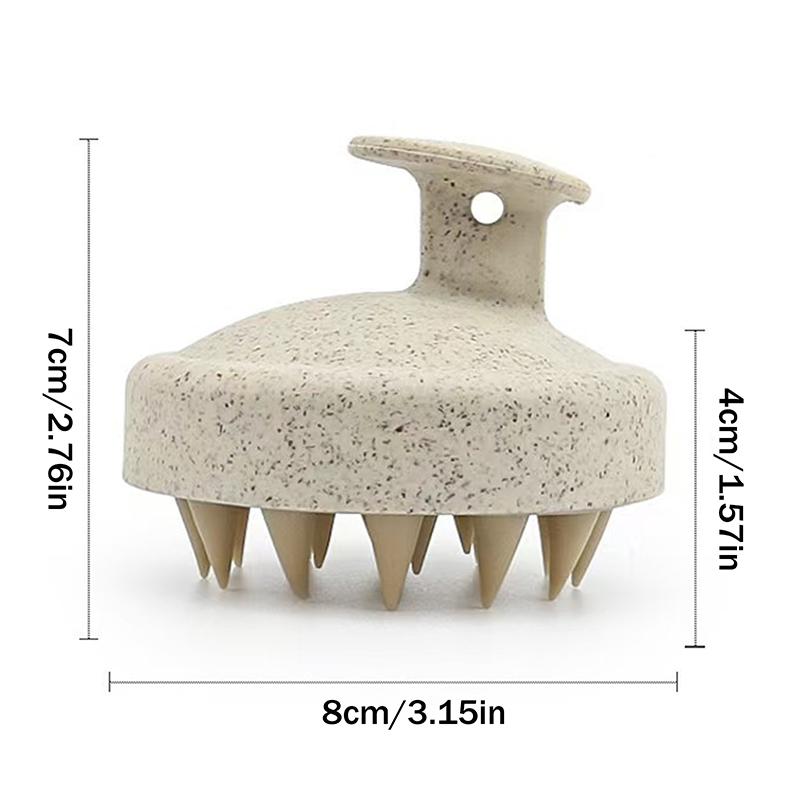 TPE and Wheat Straw Hair Wash Brush – Scalp Massage Tool for Itch Relief and Gentle Cleansing