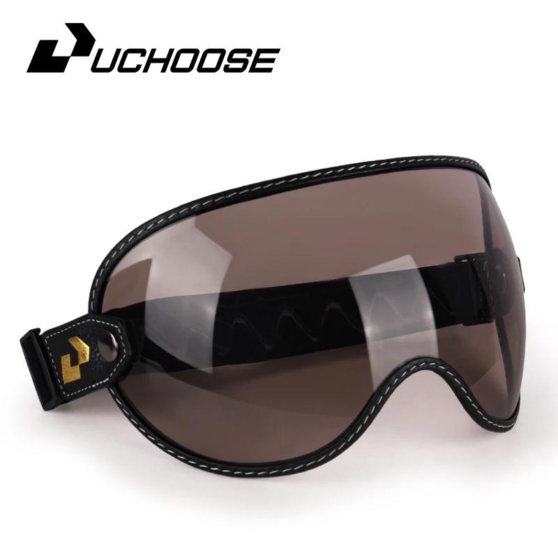 Uchoose Adatta a Tutti Casco Integrale Mezzo Casco Moto Vintage Retro Scudo Bolla Visiera Lente Occhiali da Sole Occhiali Accessori
