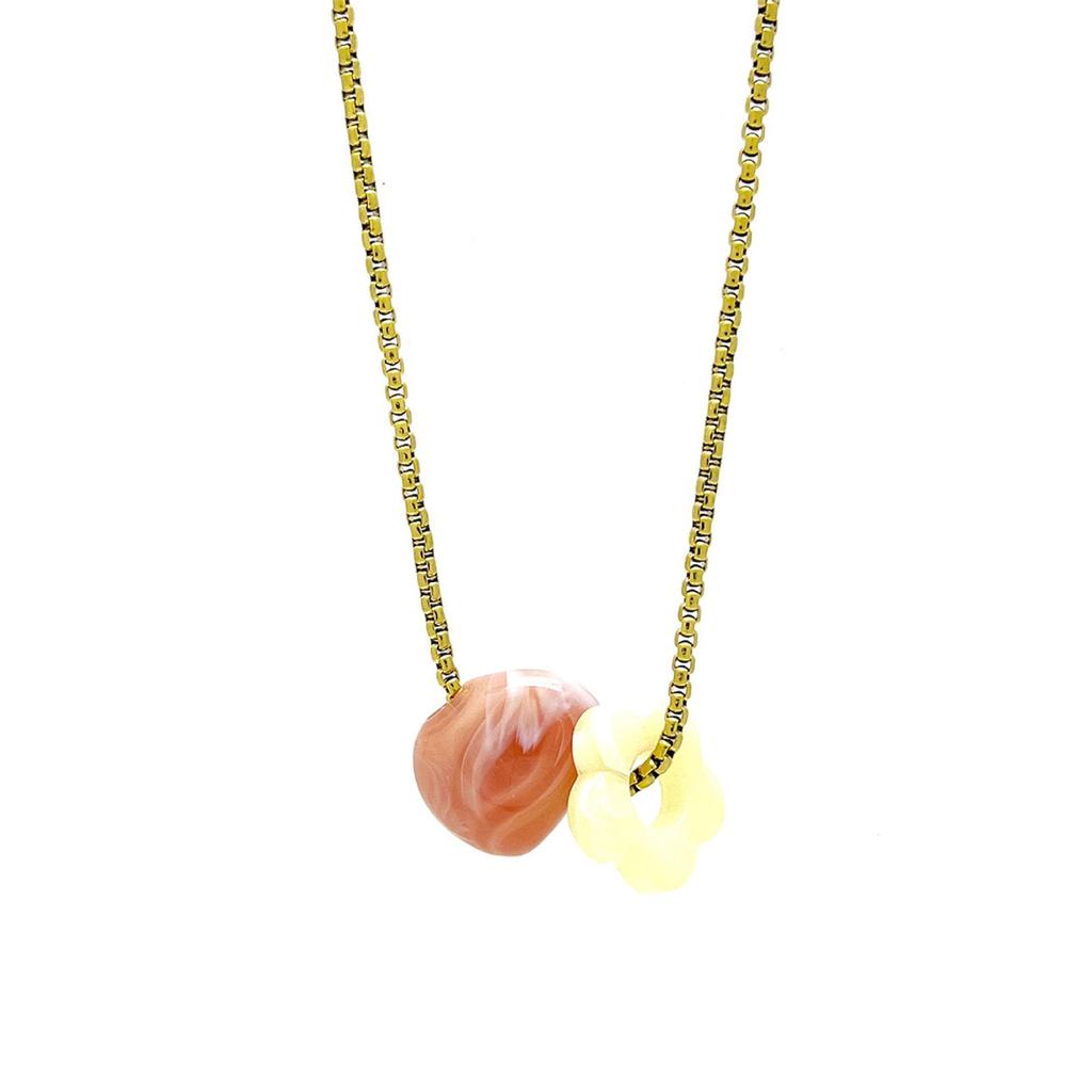 Collana con fiori in acrilico: Catena per maglione colorata, creativa e leggera di lusso per donna