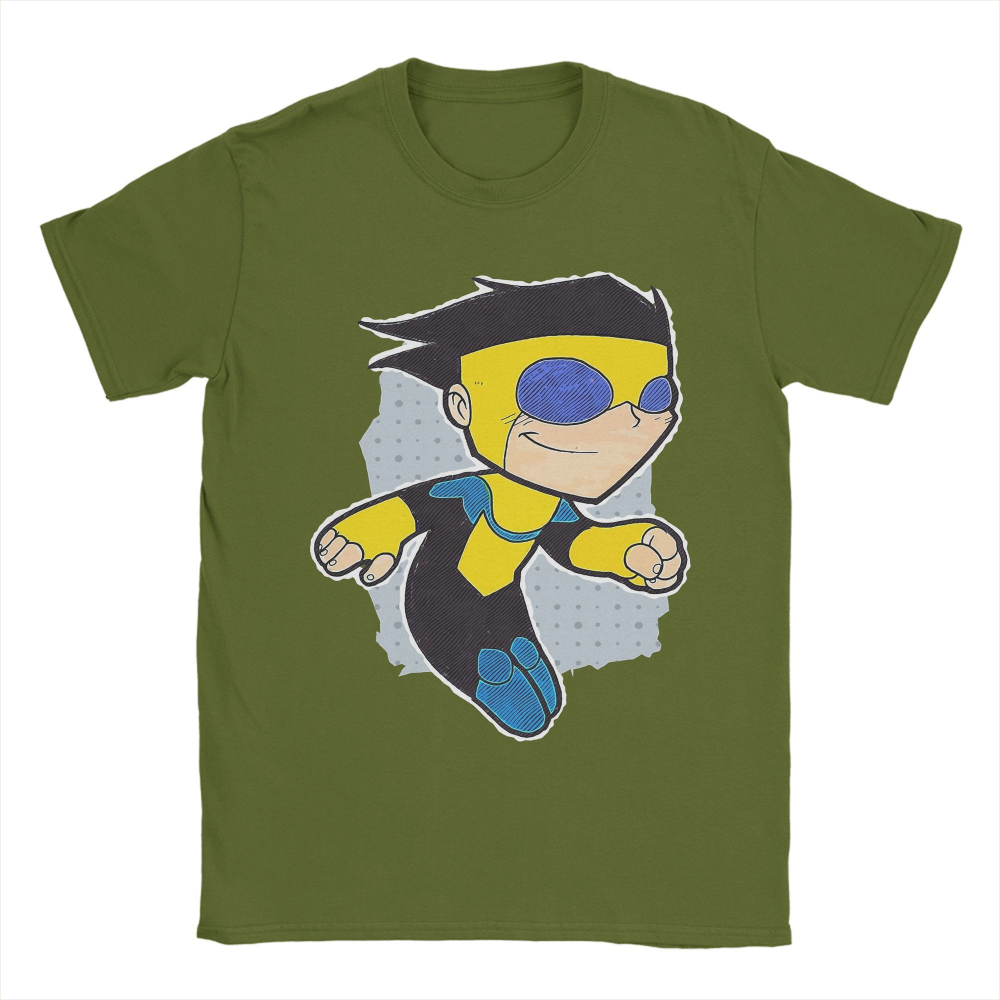 

Men Invincible Chibi Omniman T Shirts Pure Cotton Clothing Humor Short Sleeve Crew Neck Tee Shirt Gift Idea T-Shirts 4XL