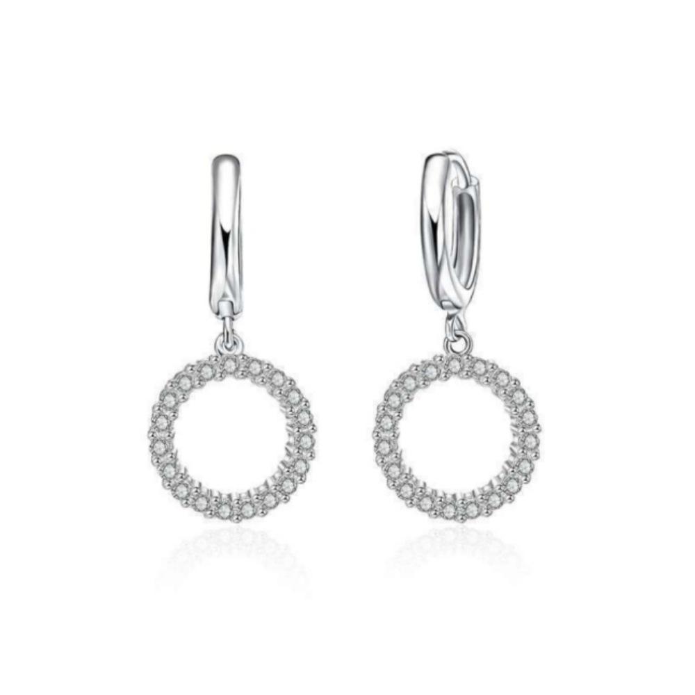 Retro Natural 925 Sterling Silver Cubic Zirconia Pendant Necklace & Earrings for Women