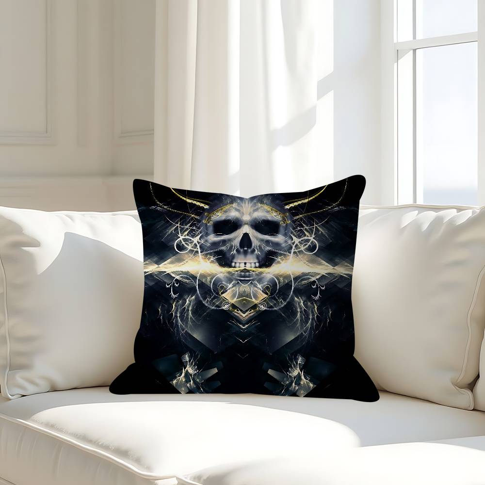 Gott mit uns Schädel 45*45cm Kissenbezug Dekokissenbezug Heimkissenbezug für Couchkissen
