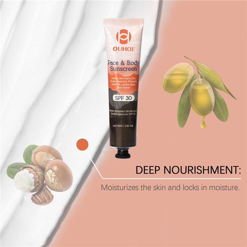 Facial Body Sunscreen SPF 30  Anti Sun Protection Effectively Lightweight Moisturizer Waterproof Refreshing Oil Control Sunblock