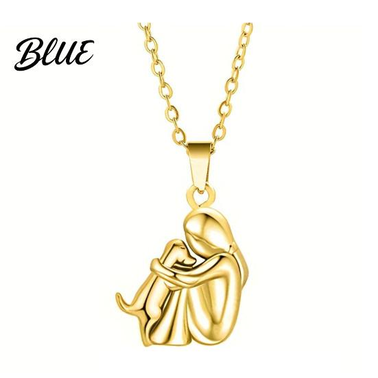 Memorial Necklace for Dog Owner And Woman Puppy Hug Pendant