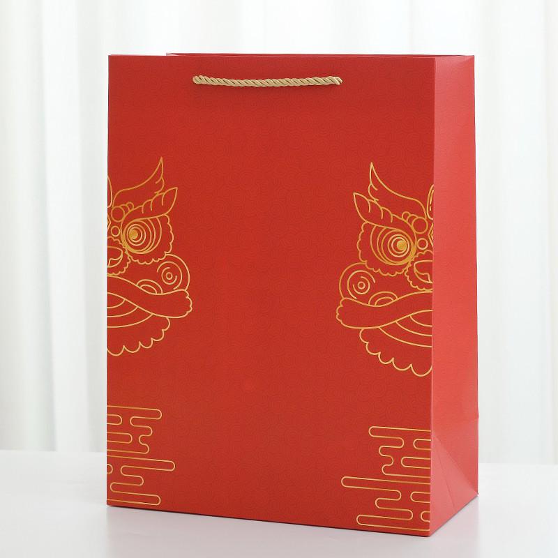 Retro Chinese Red New Year Valentine Gift Bag - Candy Box Paper Handbag Souvenir