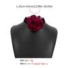 Romantic Big Rose Flower Choker Necklaces Wide Soft Black Velvet-Party Necklaces for Women Fashion Statement Jewelry