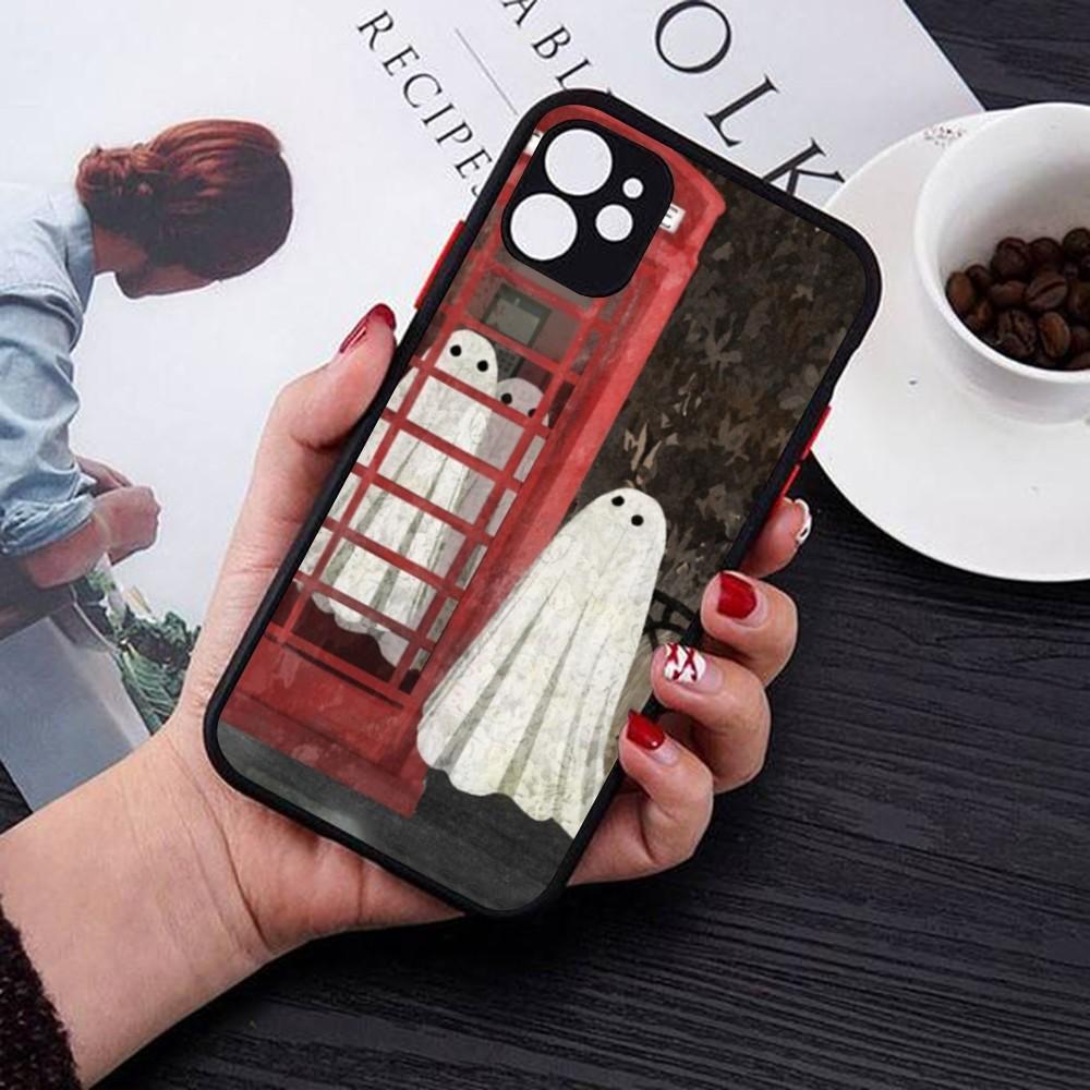 Little Ghost Phone Case For IPhone 14 11 12 13 Mini Pro Max 8 7 Plus X XR XS MAX Translucent Matte Cover