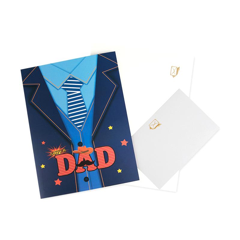 Happy Father'S Day Pop Up Card 3D Greeting Cards Gift For Dad Grandfather Best Dad Paper Greeting Card With Envelope