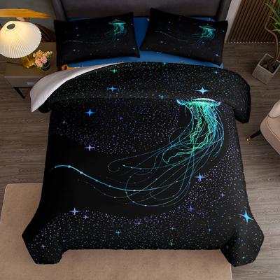 Set Husă Pilotă Meduză Neon King Queen Dublu Full Twin Single Dimensiune Set Lenjerie de Pat