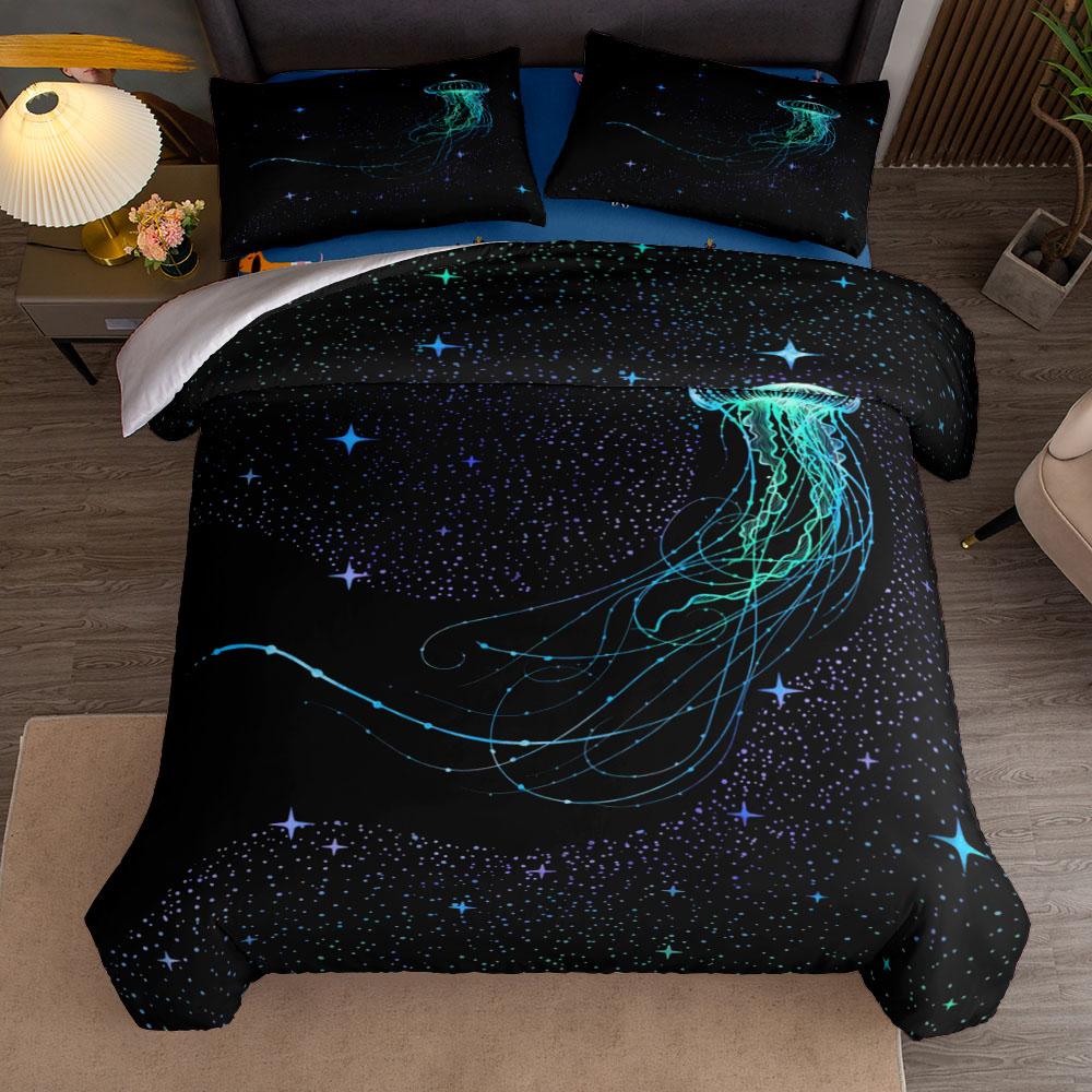 

Неоновая медуза Комплект пододеяльника Кинг Квин Дабл Фул Твин Одинарный размер Комплект постельного белья 135x200cm