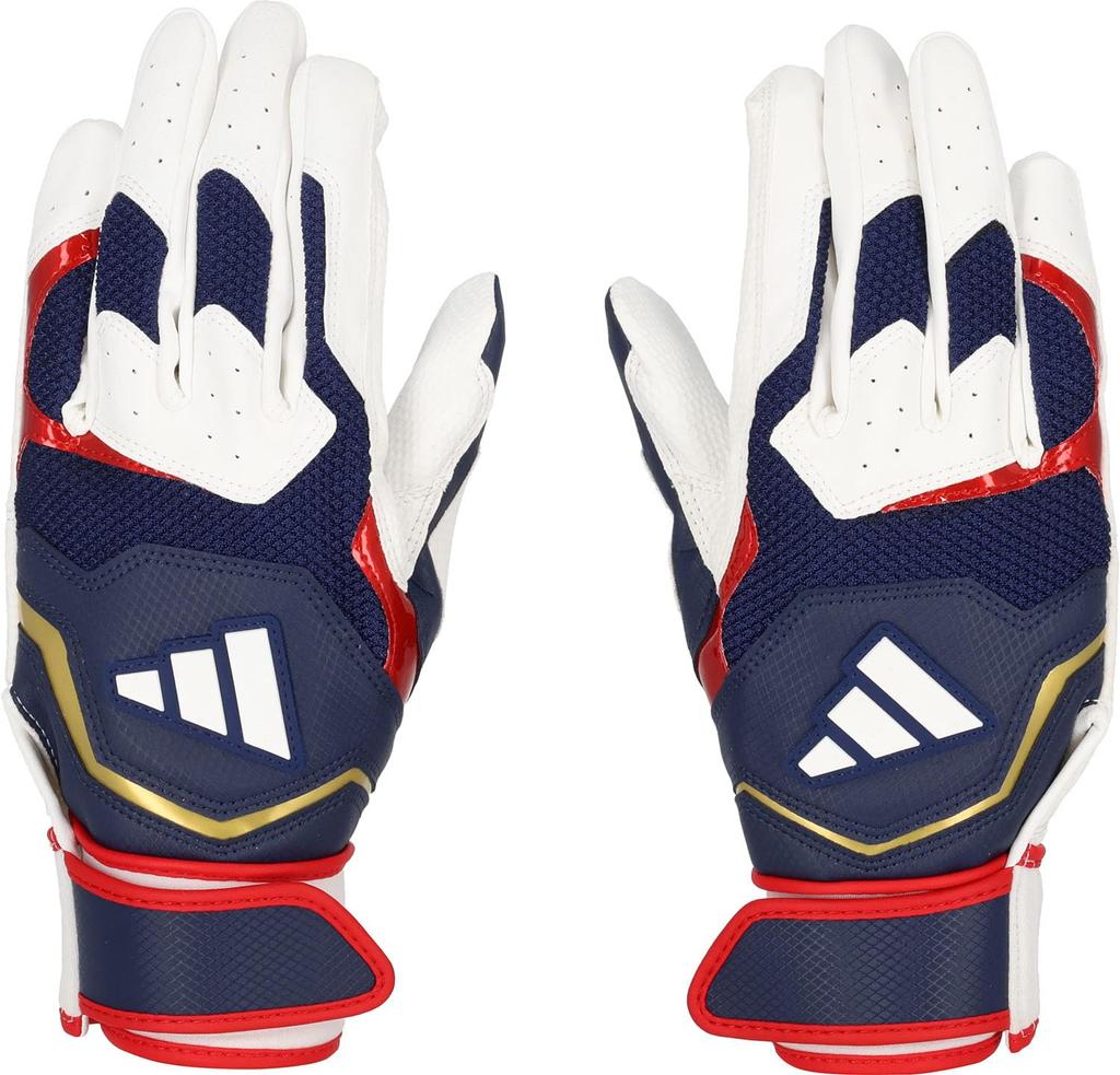 adidas Baseball Batting 51 Size LBG404 Gloves, Basic, White/Navy (1129), L,