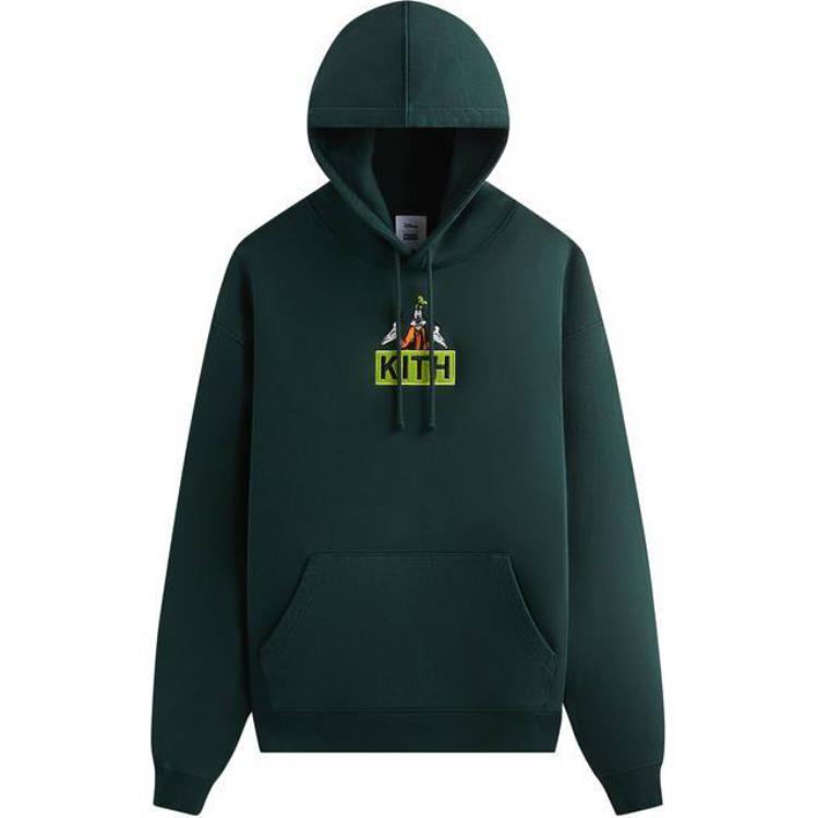 

Kith Для Микки и друзей Cyber Monday Goofy Classic Logo Hoodie Stadium Мужские топы зеленые KHM031779-302 XS