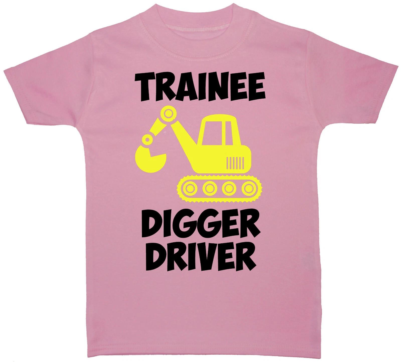 Trainee Digger Driver Baby Children s T-Shirt Top 0-3M to 5-6Yrs Boy Girl Farmer 100