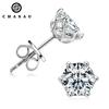 925 Sterling Silber Moissanit 3mm 4mm 5mm 6,5mm 8mm D Farbe VVS 0,1 Karat 0,3 Karat 0,5 Karat 1 Karat 2 Karat Moissanit Ohrstecker