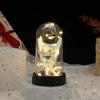 Eternal Roses, Glass Cover Simulation Flower Gifts, Creative Desktop Decoration Luminous Ornaments Romantic