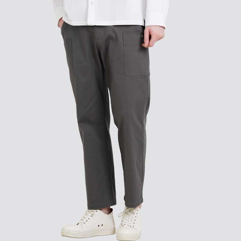 CUSTOMUS Men'S Out-Pocket Straight Fit Cotton Spandex Waist E-Band Pants Cxs25Fwpt916 Gry