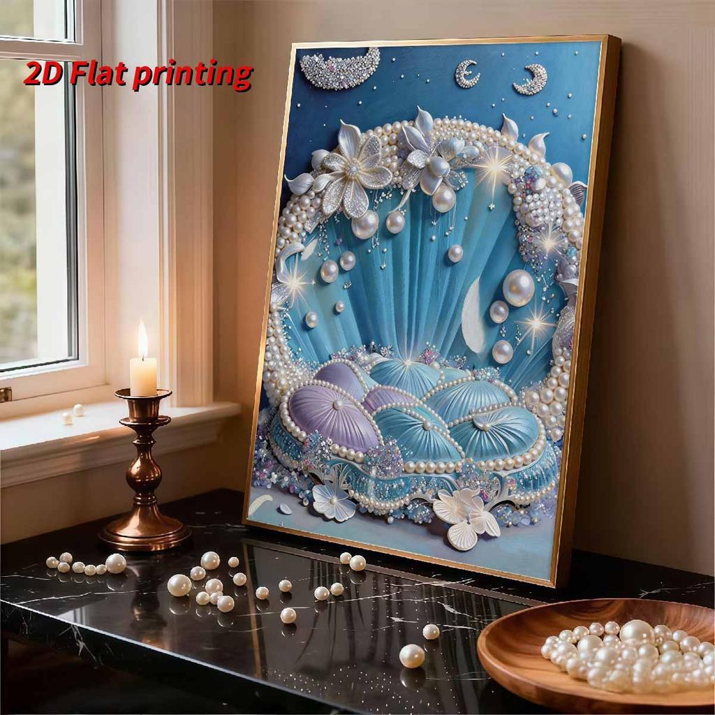 Pearl DIY Shell Bed Art Kits 15.7x19.6inch Gem Art Pearl Painting Kits Without Frame for Adults Gift Idea Home Wall Decor