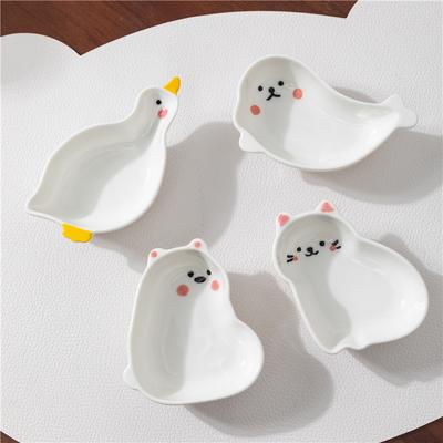 Japanese Style Ceramic Tiny Plate Creativity Home Restaurant Soy Sauce Vinegar Mustard Seasoning Animal Ceramic Dish Kitchen
