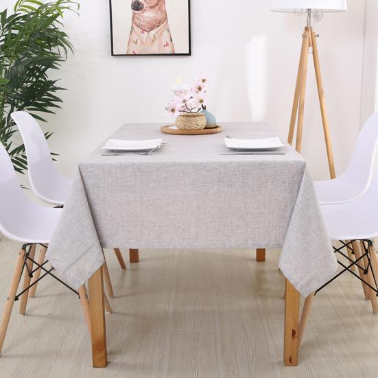 Tablecloth Wear Resistant Fade-Resistant Table Cover Solid Color Splash Scratch Protection Rectangular Table Cloth