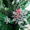 36-5PCS Clear Crystal Snowflake Icicle Ornament Acrylic Xmas Tree Hanging Pendant Holiday New Year Home Party Hanging Decoration