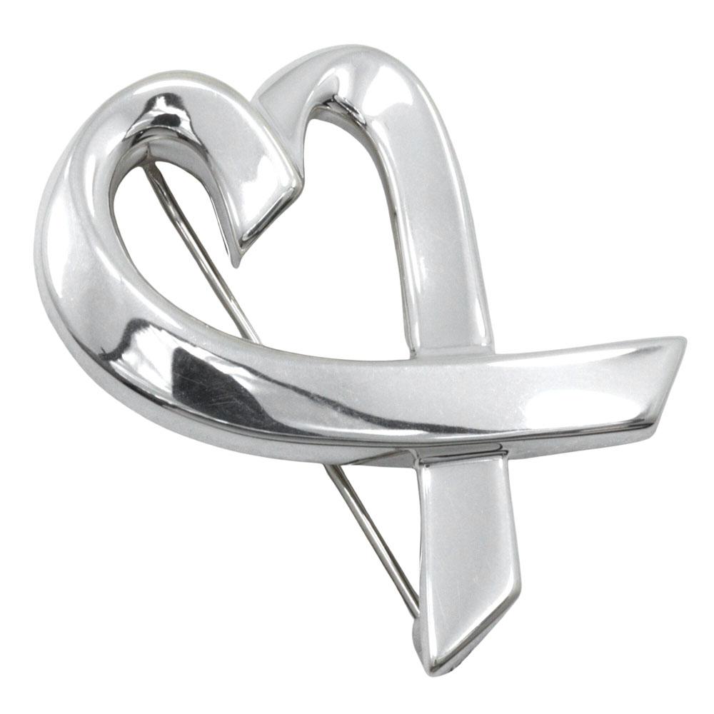 

TIFFANY&Co. Loving heart Brooch Paloma Picasso Silver925 10.6g Women Used
